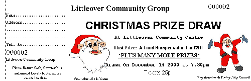 Sample ticket: Christmas prize draw